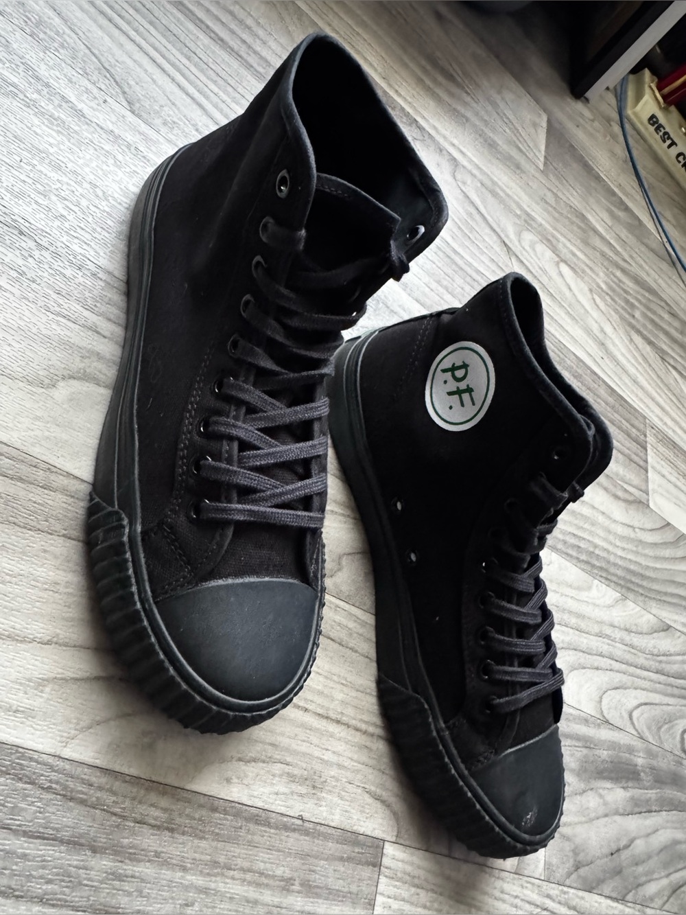 PF Flyers High Top Black Canvas 1993